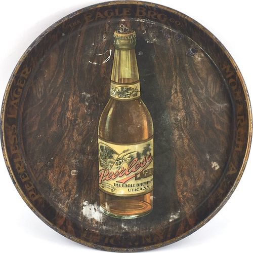 1913 Peerless Lager Beer/Monarch Ale 12 inch Serving Tray Utica, New York