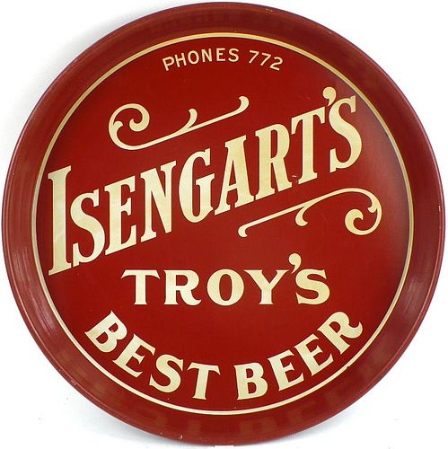 1910 Isengart's Beer 12 inch Serving Tray Troy, New York