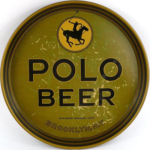 1933 Polo Beer 12 inch tray Serving Tray Brooklyn, New York