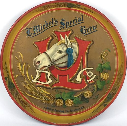 1907 L. Michel's Special Brew 12 inch tray Serving Tray Brooklyn, New York