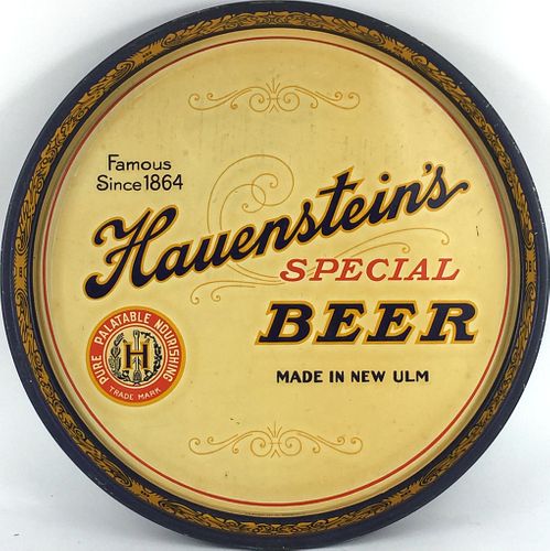 1910 Hauenstein's Special Beer 14 inch tray Serving Tray New Ulm, Minnesota
