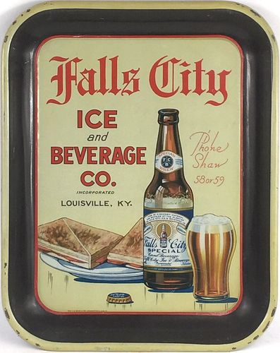 1923 Falls City Special Cereal Beverage 10½ x 13½ inch tray Serving Tray Louisville, Kentucky