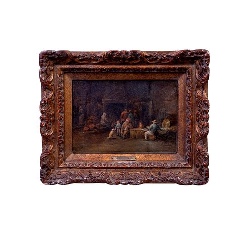 LOTE CON PRECIOS DE RECUPERACIÓN.  THEOBALD MICHAU (Holanda 1676 - 1765)  Interior de taberna. Firmado. Óleo sobre tela.<R...