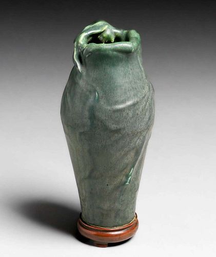 Early Van Briggle Matte Green Lorelai Vase 1904