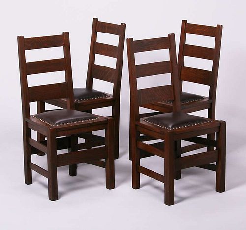 Stickley Brothers Ladder Back Dining Chairs c1910