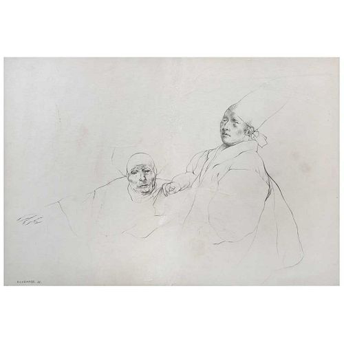 RAFAEL CORONEL, Sin título, Firmada y fechada 75, Tinta sobre papel, 31 x 45.5 cm