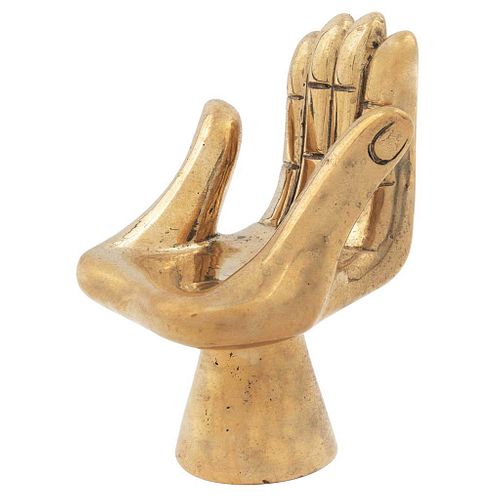 PEDRO FRIEDEBERG, Manosilla seis dedos miniatura, Firmada, Escultura en bronce 7 / 8, 9.5 x 7 x 6 cm, Con certificado