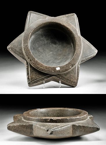 Pre-Columbian Inca Stone Mortar, Star-Shaped