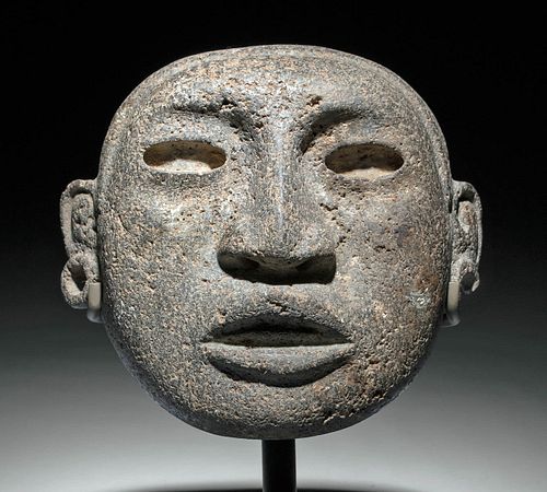 Beautiful Aztec Basalt Face Mask of Youthful Male