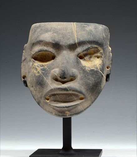 Expressive Teotihuacan Stone Anthropomorphic Mask