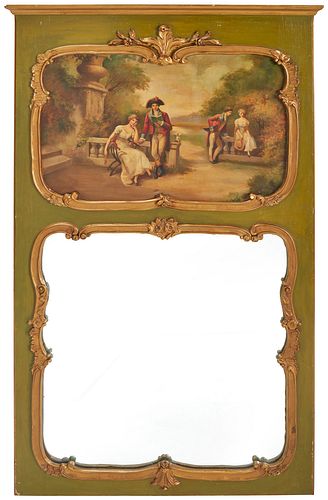 A French Louis XV-style trumeau mirror