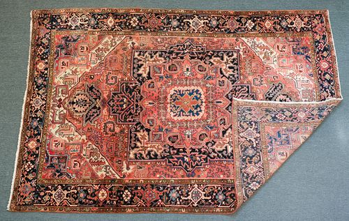 Large Antique Finely Woven Heriz Carpet