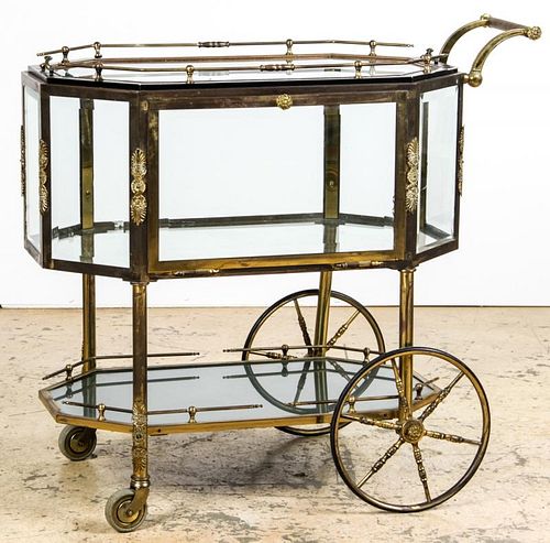 Regency Style Glass Bar Cart
