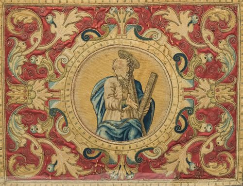 18th C. Antependium Embroidery of St. Andrew