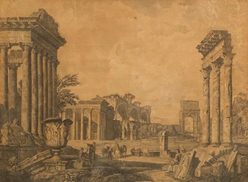 Pair of 18th Century Engravings of Roman Ruins