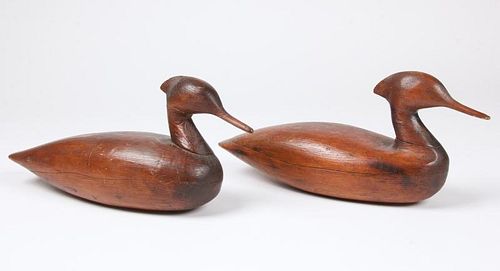 Pair Early 20th C Duck Decoys