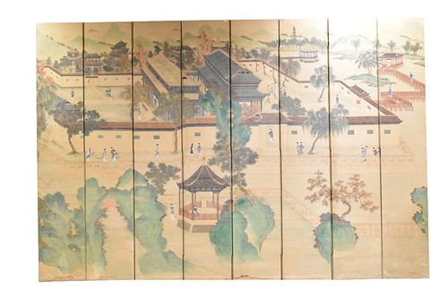 Large Set of Chinese Painting on SIlk w /Landscape