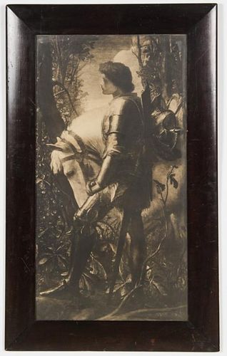 After George Frederic Watts (English, 1817-1904) Galahad Lithograph