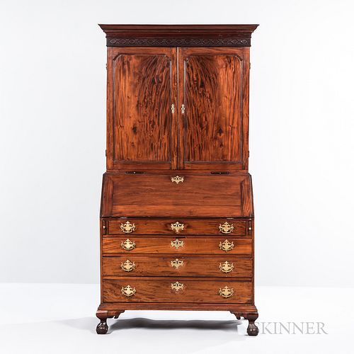 Chippendale Mahogany Desk and Bookcase