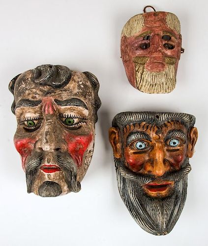 3 Vintage Mexican Festival Moors and Christians Masks