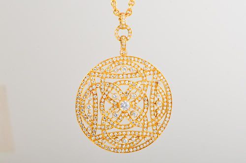 Corbetta Diamond Gold Charm Pendant Necklace