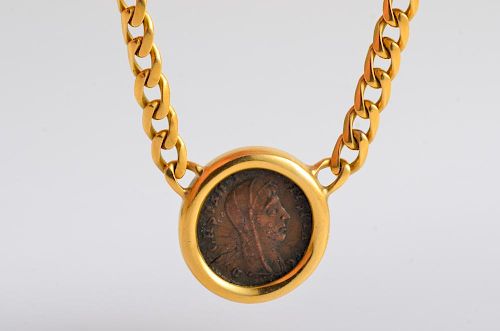 Bulgari Ancient Roman Coin Chain Necklace