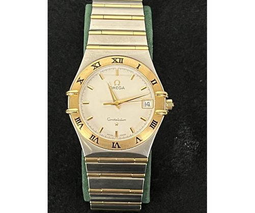 OMEGA CONSTELLATION GOLD/STEEL DATE 35MM WATCH