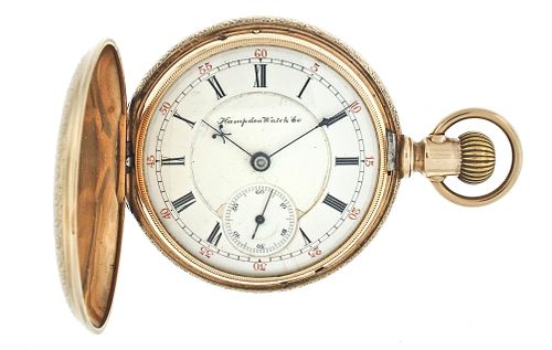 An 18 size Hampden gold pocket watch