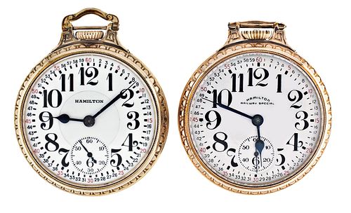 A lot of two Hamilton 992 and 992E pocket watches