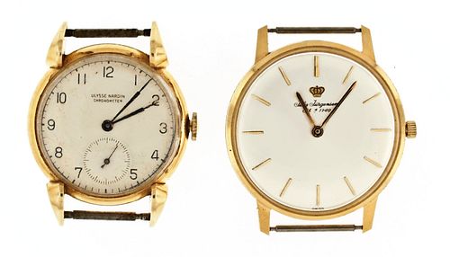 A lot of two 18 karat gold mens wrist watches
