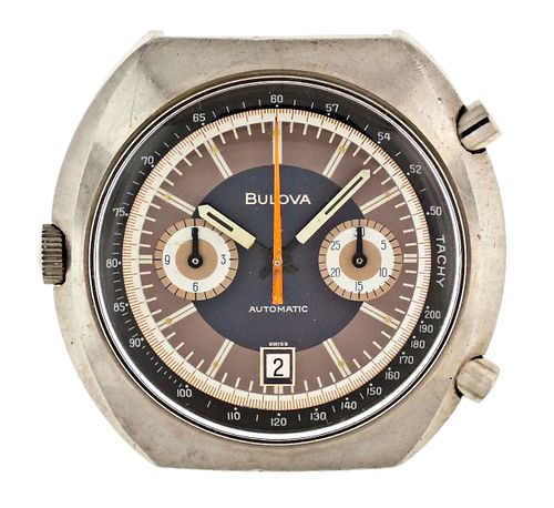 A rare Bulova "F" wrist chronograph