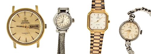 A lot of four Omega wrist watches including a ref. 168.016 Constellation