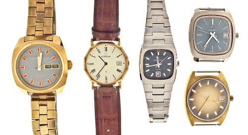 A lot of five Eterna wrist watches