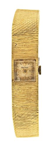 A lady's gold wrist watch by Delano