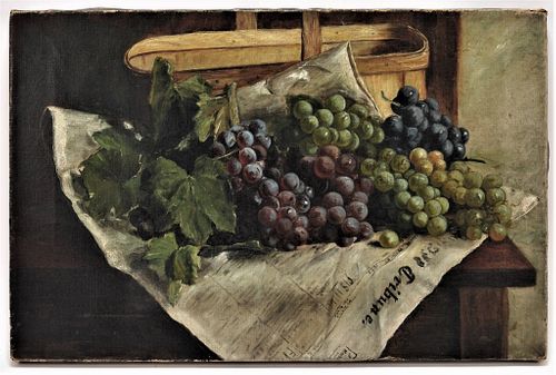 G. Glenn Glistening Grape Still Life O/C Painting