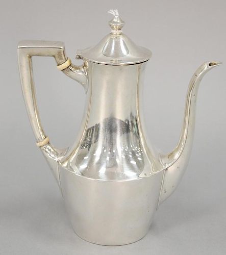 Tiffany & Co. sterling silver teapot (dent at base). ht. 8 1/2 in.; 16.6 t oz.
