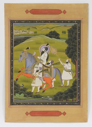 Indian Sikh School Maharaja Miniature Painting