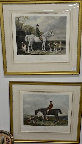 Two colored lithographs including Mr. William Long on "Bertha" and Mr. Charles Davis on "Thre Traverser" painted by W & H Berraud, e...