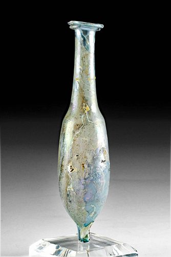 Stunningly Iridescent Roman Glass Flask