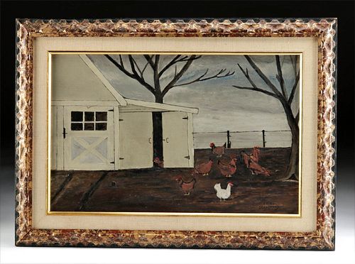 Emile Branchard Painting - Chicken Barn, ca. 1920s