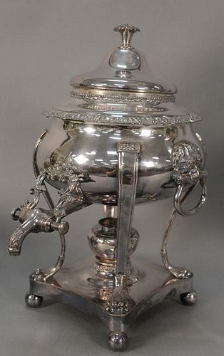 Sheffield silverplate tea urn.  ht. 16 in.
