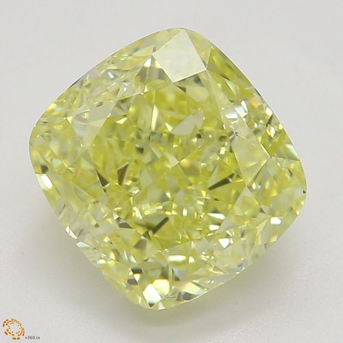 2.02 ct, Natural Fancy Intense Yellow Even Color, SI1, Cushion cut Diamond (GIA Graded), Appraised Value: $67,000 