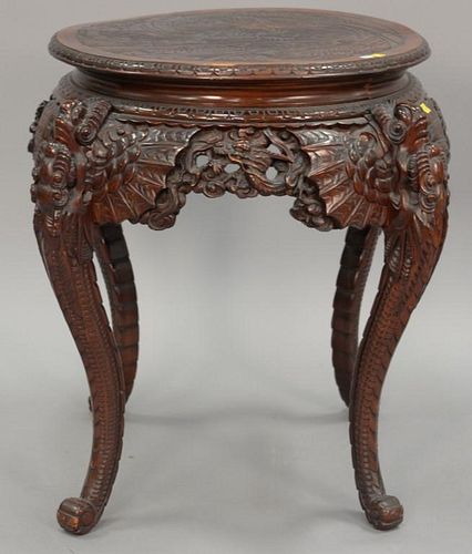 Chinese table. ht. 30 in.; dia. 24 in.