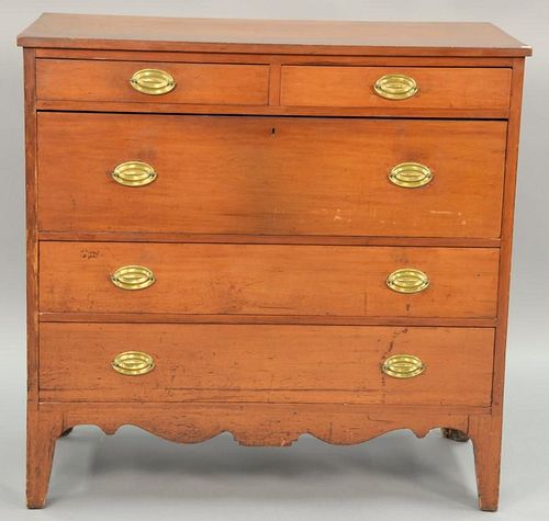 Federal two over three drawer chest, circa 1800. ht. 42 in.; wd. 42 in.; dp. 19 in.