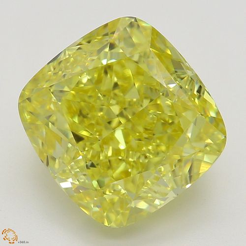 3.04 ct, Natural Fancy Vivid Yellow Even Color, IF, Cushion cut Diamond (GIA Graded), Appraised Value: $487,600 