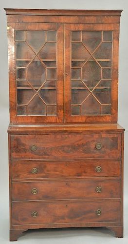 George III mahogany butler's secretary / bookcase in two parts, circa 1800. ht. 80 in.; wd. 41 in.
