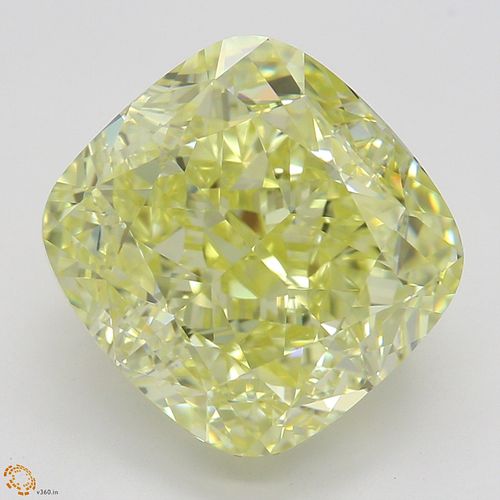 5.01 ct, Natural Fancy Yellow Even Color, VVS1, Cushion cut Diamond (GIA Graded), Appraised Value: $247,400 