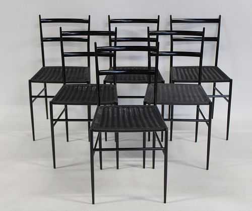 6  Gio Ponti Enameled Metal Chairs.