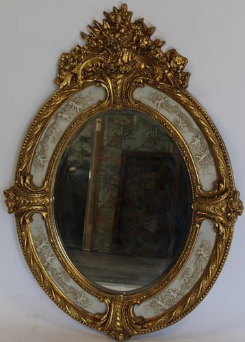 Vintage, Large And Decorative Gilt Mirror.