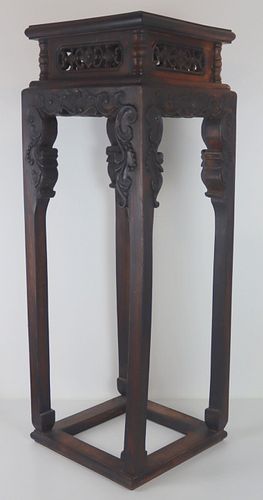 Chinese Carved Wood Stand.